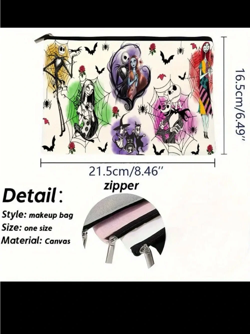 Nightmare Before Christmas Makeup Bag